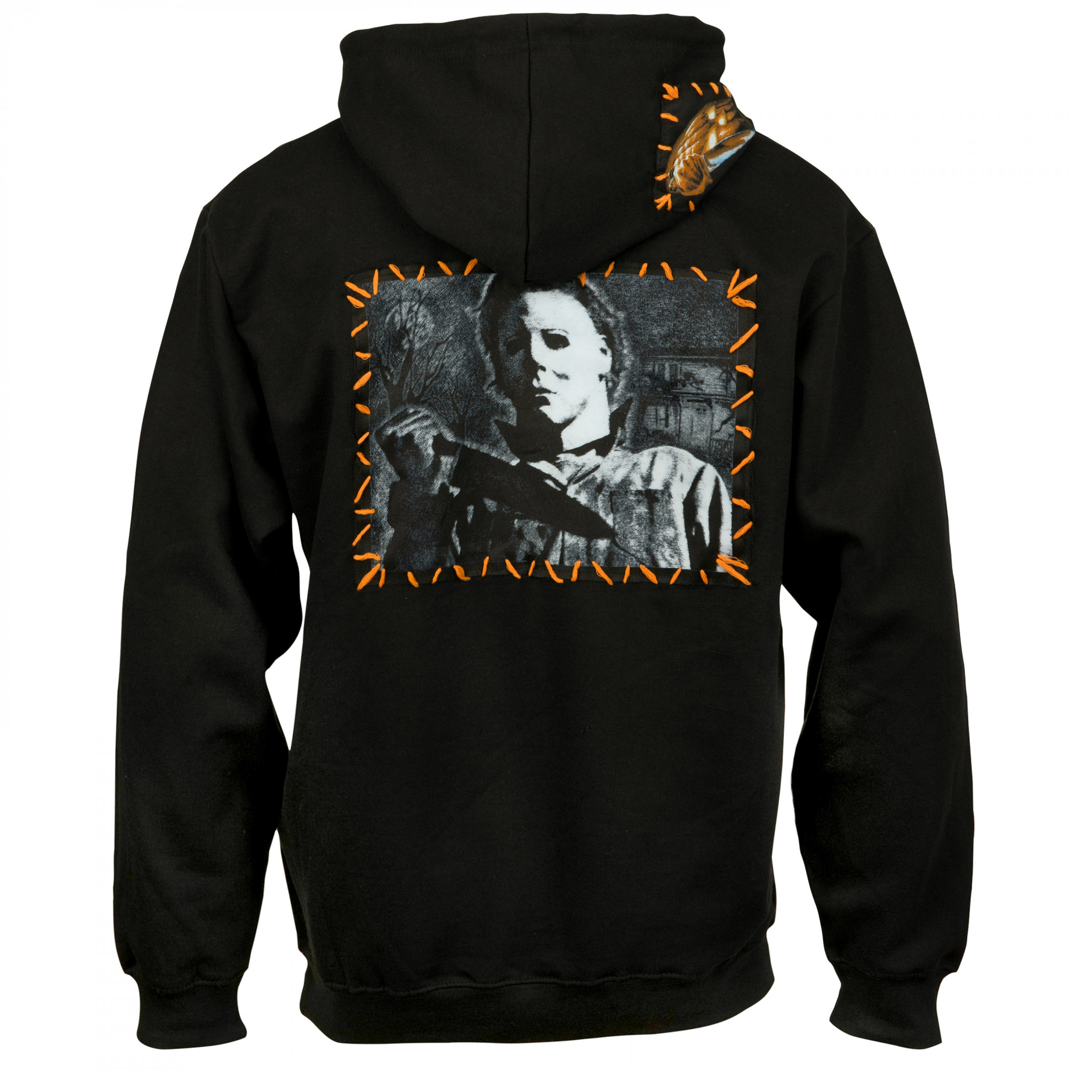 Halloween Michael Meyers Pullover Hoodie with Hand Sewn Patches